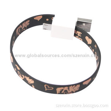 Magnetic charging and data transmission bracelet USB cable for micro USB